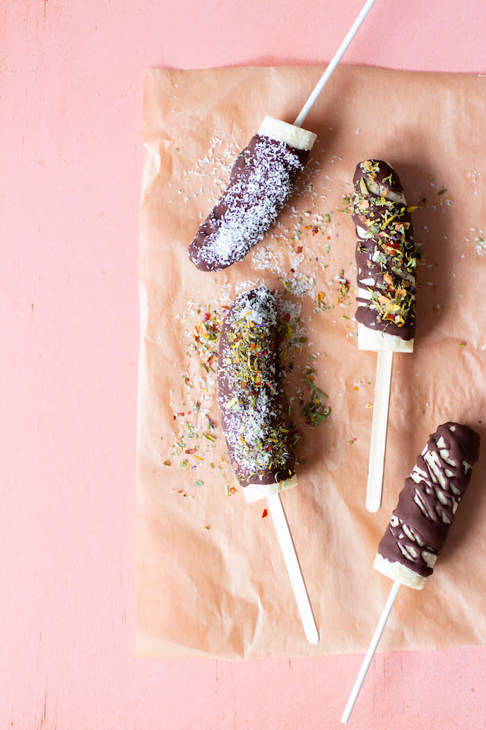Banaan-Chocolade ijsje lactosevrij glutenvrij suikervrij paleo