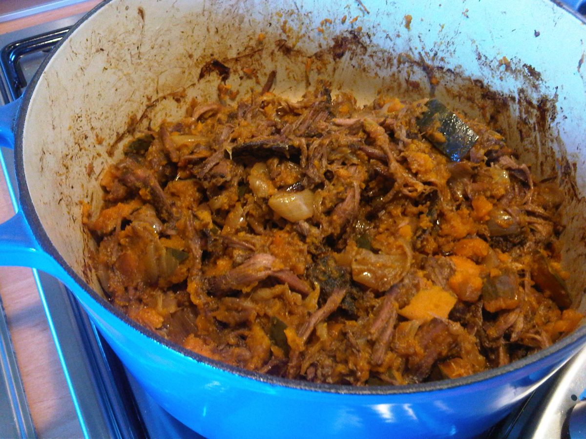 draadjesvlees met pompoen