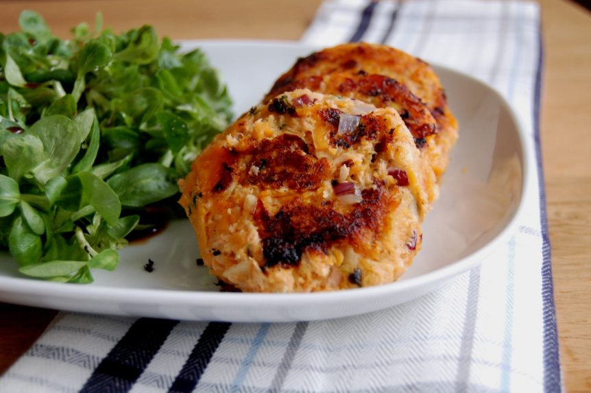 zoete aardappel zalmkoekjes