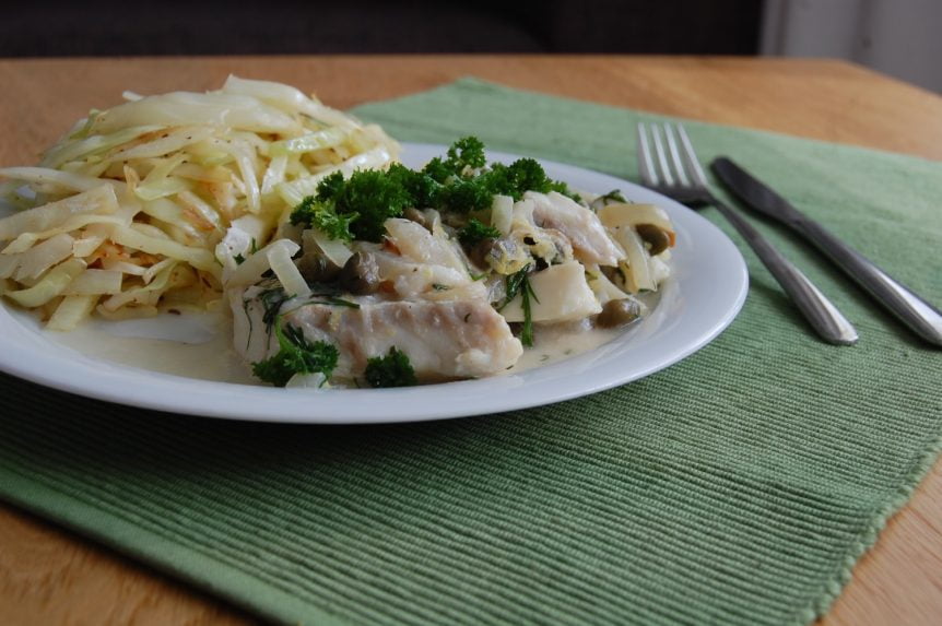 kabeljauw in citroensaus