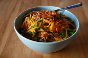 Pompoenspaghetti met boerenkool