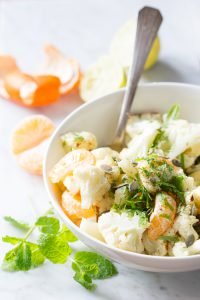 Bloemkoolsalade met mandarijn en munt