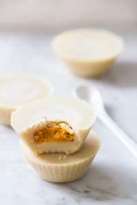 Witte Chocoladecups met Pompoenvulling