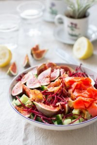Snelle Lunchsalade met Vijgen en Zalm