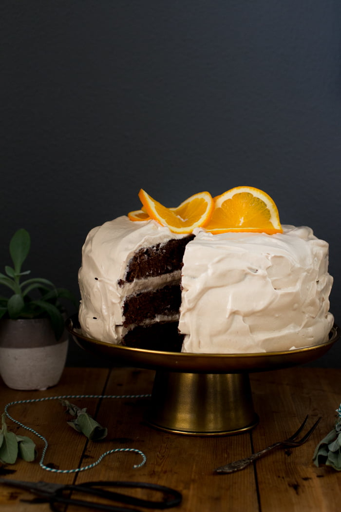 Chocolade-Sinaasappel Taart met Maple Frosting
