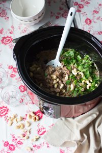 Riblappen in Cashewsaus uit de slowcooker