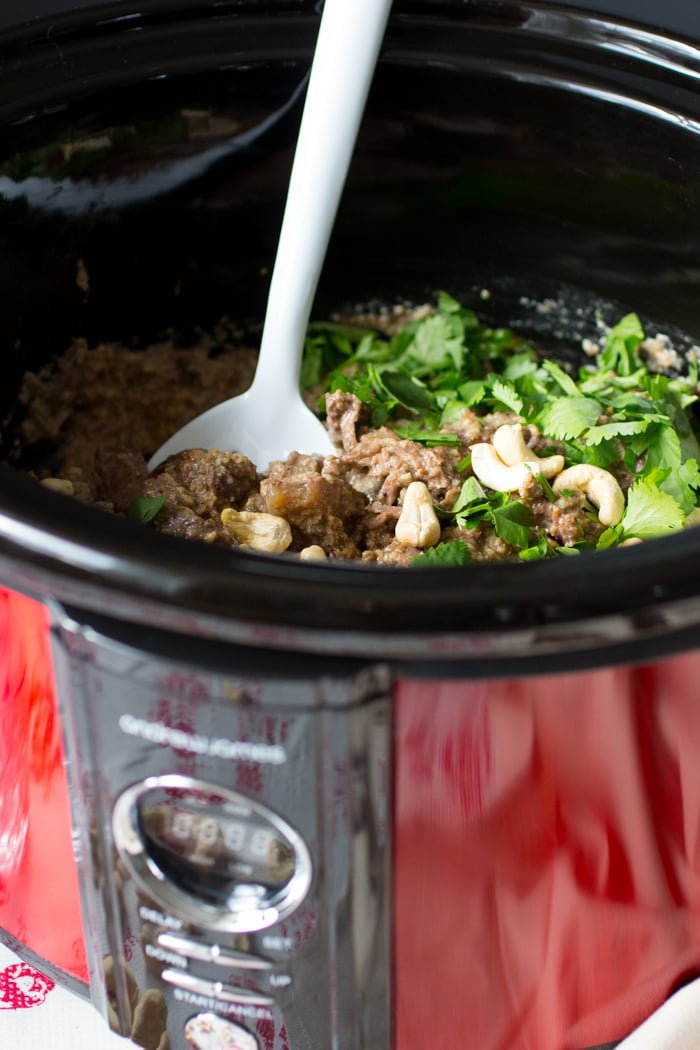 Riblappen in Cashewsaus uit de slowcooker