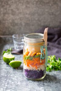 Mason jar salade met garnalen