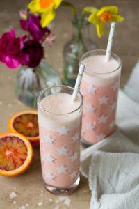 Kokossmoothie met bloedsinaasappel
