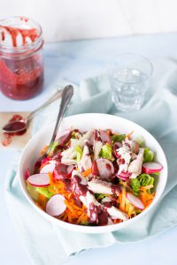 Makreelsalade met Blauwe Bes Balsamico Vinaigrette