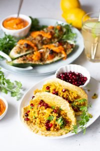 Vegetarische taco's met rijstvulling recept Paleo bloemkoolrijst